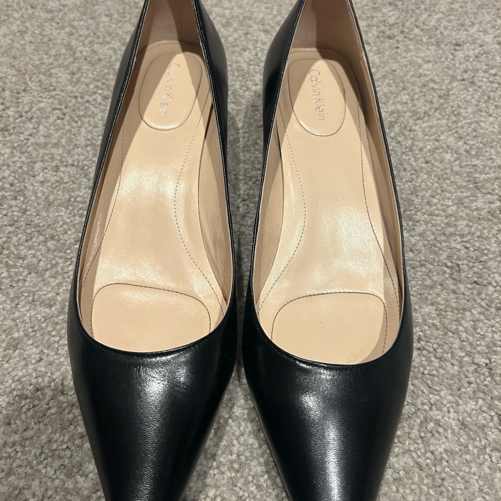 Calvin Klein Black Leather Pumps